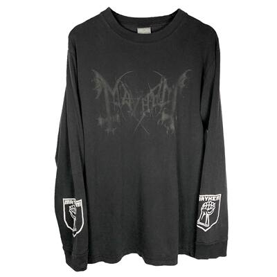Mayhem乐队黑金属摇滚嬉皮朋克暗黑哥特系INS小众宽松古着长袖T恤
