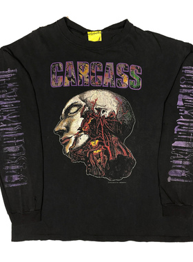 240g！重磅 Carcass 2013 专辑surgical steel Vintage长袖T恤
