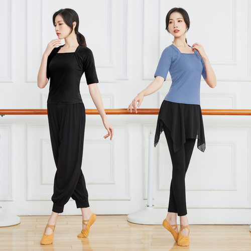 舞蹈服女假两件形体练功服古典