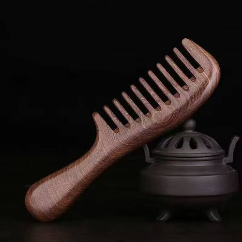 家用大宽齿卷发檀木梳子女防静电不打结顺发木梳头皮按摩养发护理