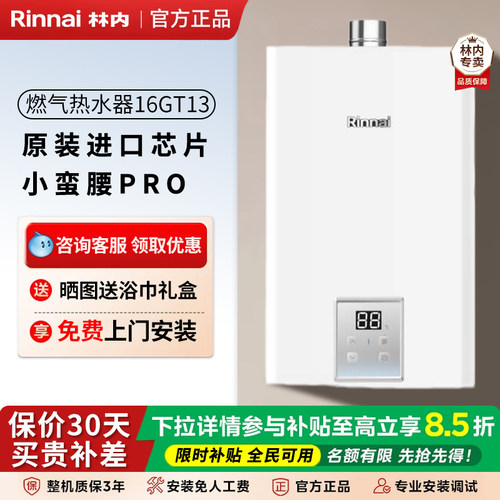林内强排智能恒温进口芯片16L