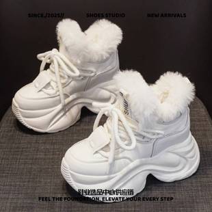 瑞安市大虎大棉雪地靴增高棉鞋女款新款冬季底小绒加厚鞋子运动老