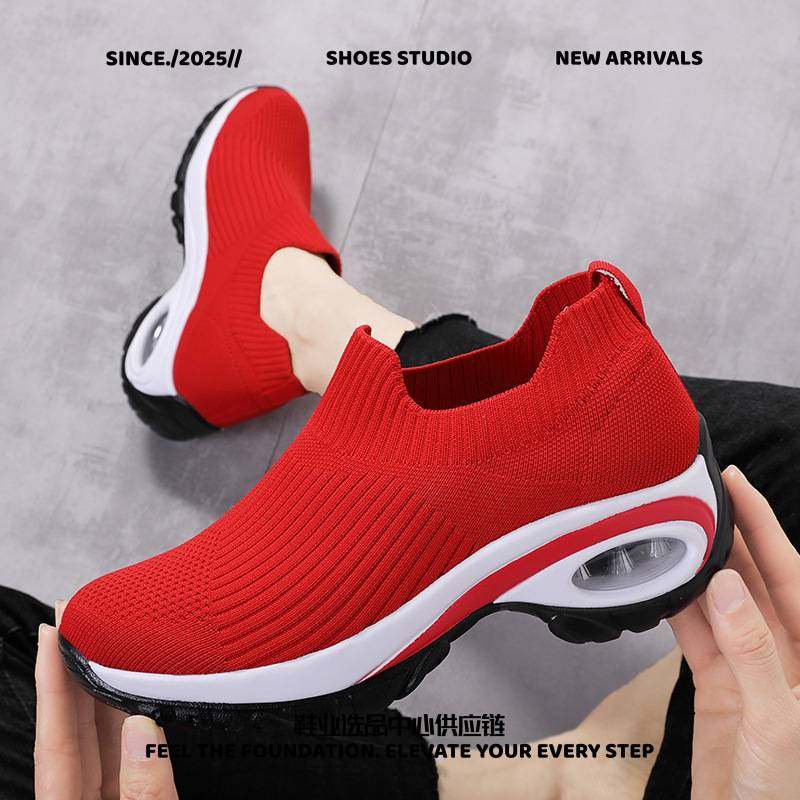 惠州市一丰鞋业女鞋休闲百搭气垫跑步鞋透气懒人鞋一脚蹬运动鞋