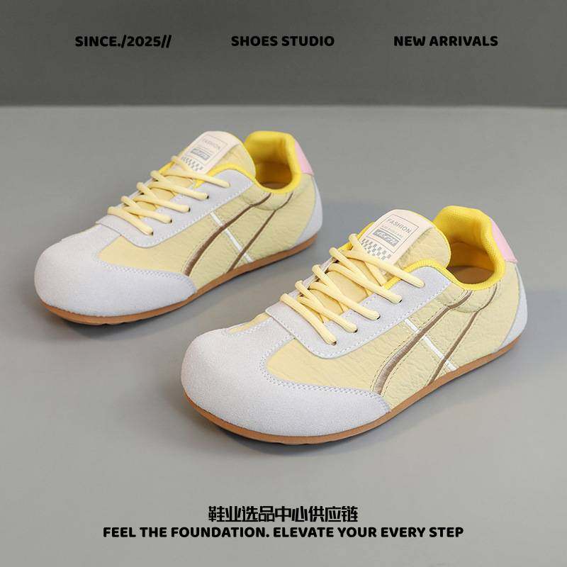 和诚鞋业夏季新款复古小白鞋拼色系带休闲运动鞋女百搭平底德训跑,流行男鞋,德训鞋,淘宝优惠券,粉丝福利购,淘宝优惠卷