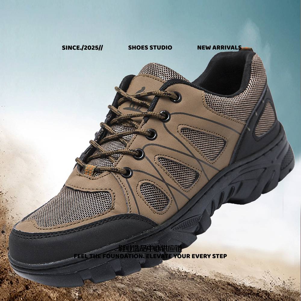 福建合成鞋业男鞋新款男士登山鞋户外休闲运动鞋冷粘工艺厚底防滑