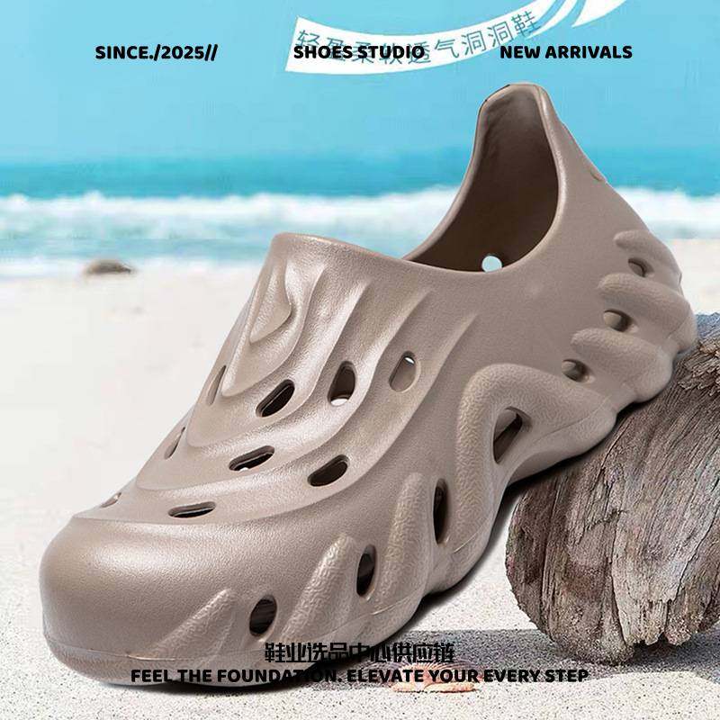 晋江鼎至鞋业女鞋凉鞋新款男士洞洞鞋透气夏季沙滩鞋一脚蹬超软超