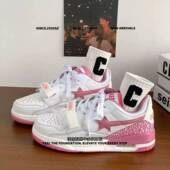 撞色流星板鞋 裕元 潮百搭白粉小众气垫运动滑板鞋 女美式 鞋 业韩版