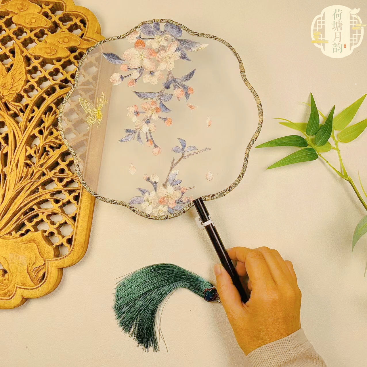 刺绣团扇古风苏绣双面绣团扇宫扇