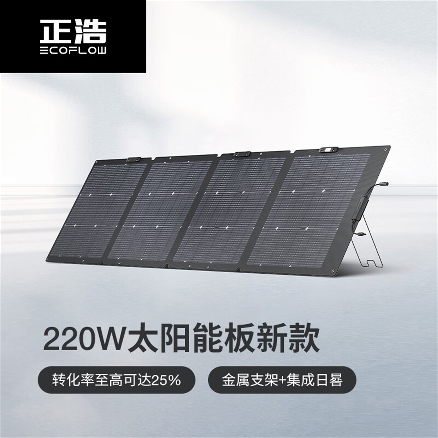 EcoFlow正浩太阳能板220W 光伏发电板户外露营防水折叠便携充电
