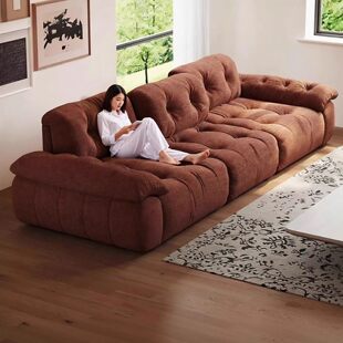 云漫云朵布艺沙发新款中古直排可调节小户型可全拆洗棉花糖雪尼尔