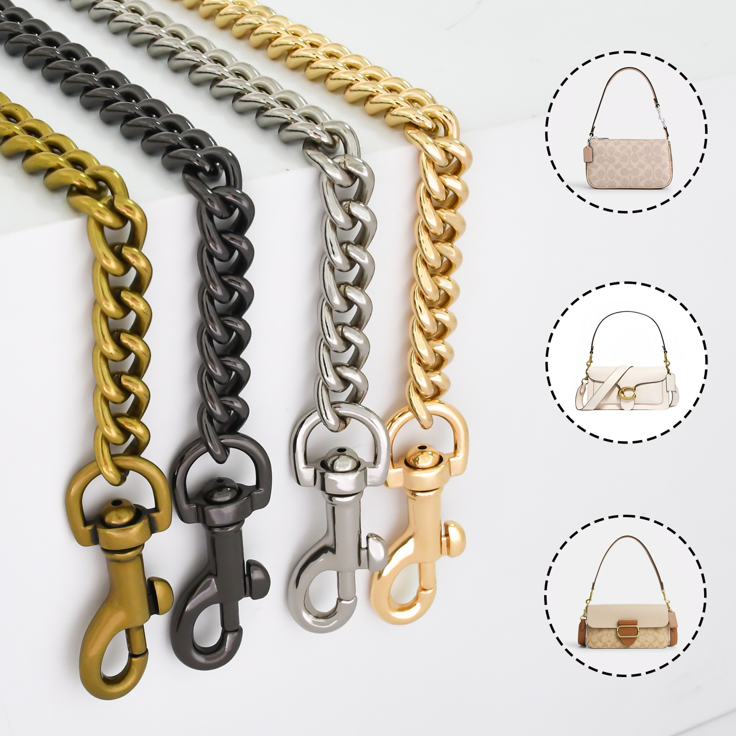 适用蔻驰tabby链条包带