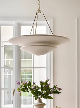 美式vc法式客厅餐厅石膏全铜吊灯设计师复古复古别墅卧室侘寂风灯