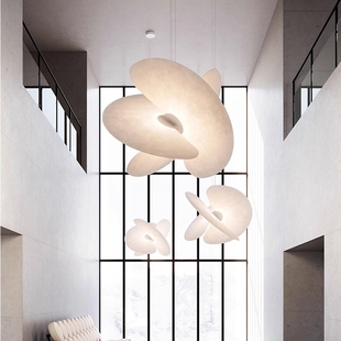 意大利别墅loft复式 楼三叶蚕丝吊灯客厅设计师民宿餐厅楼梯间灯具