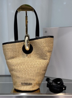 法国小众jacquemus草编包包休闲百搭锁扣大容量托特包新款度假风