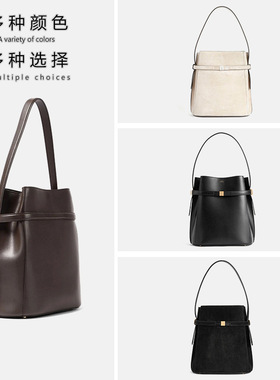 跨境法国水桶包瑞典意大利制造牛皮字母简约百搭手提女士单肩