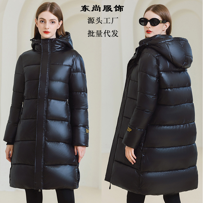2025年黑金棉服长款内里自带加热羽绒棉衣情侣款北方抗寒外套