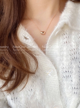 金色纯银豌豆小巧锁骨链