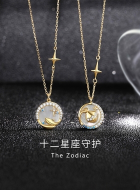 十二星座贝壳纯银小众设计感项链
