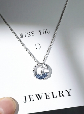 人鱼泡沫小众设计感刻字银饰品