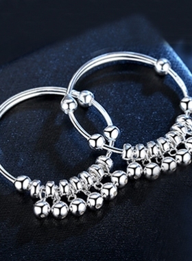 990足银铃铛活口周岁礼物手镯