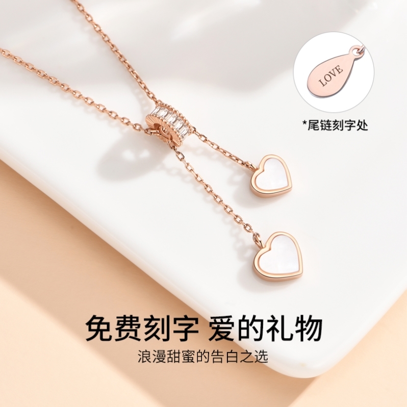纯银吊坠生日礼物小蛮腰项链