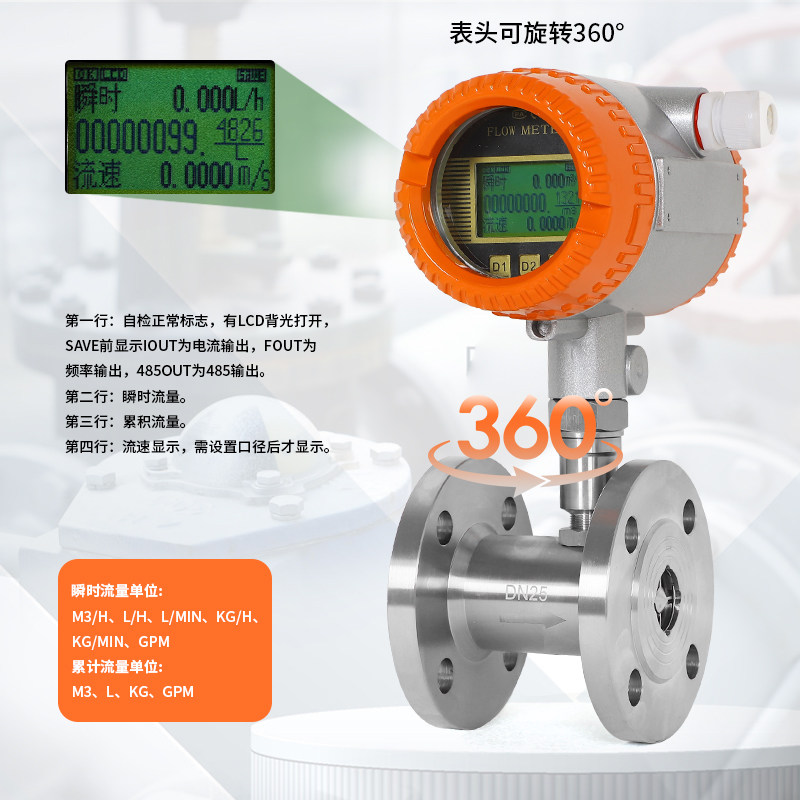 lwgy液体涡轮流量计智能水油感测器甲醇纯水不锈钢电子数显计量表