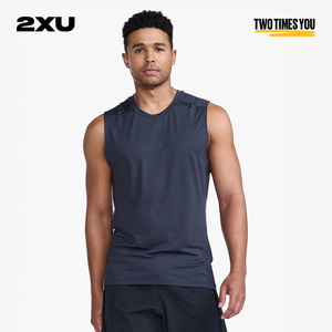 2XU Motion系列男士运动背心吸湿排汗宽松速干轻薄打底无袖运动服