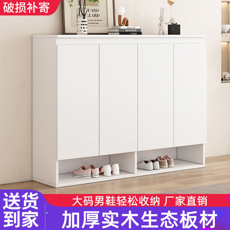 实木鞋柜家用门口大容量收纳柜新款欧式阳台玄关一体收纳储物柜子