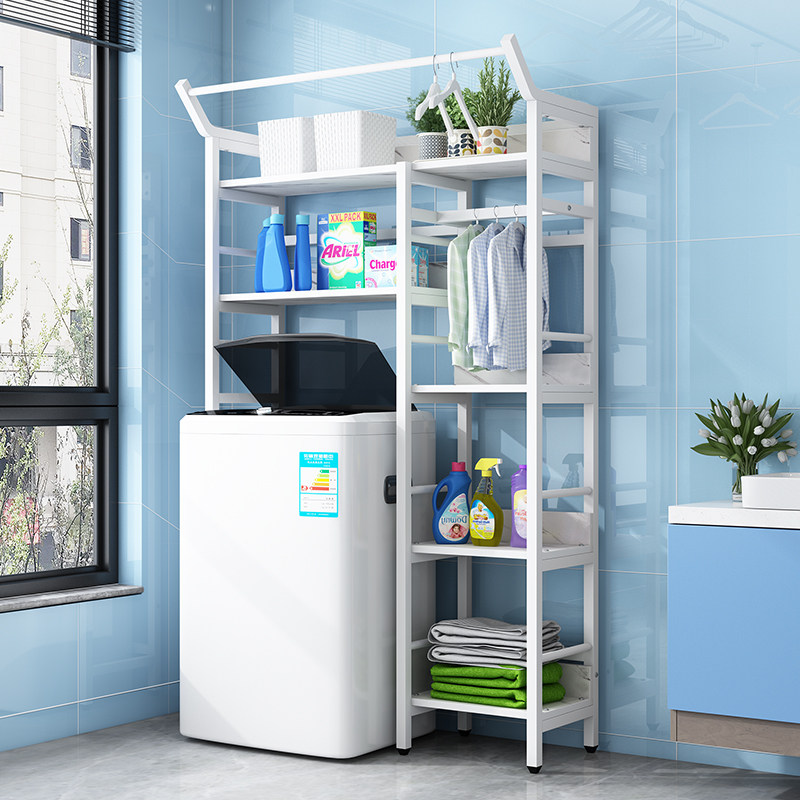 洗衣机置物架阳台储物架滚筒翻盖洗衣机上方架子卫生间浴室收纳架