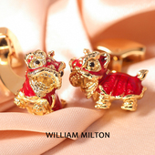 扣男士 WILLIAM MILTON国潮狮来运转袖 设计感醒狮高端轻奢配饰礼盒