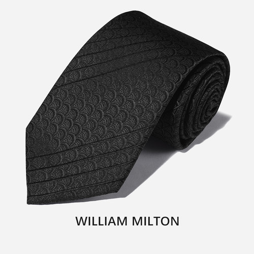 WILLIAMMILTON龙鳞真丝商务领带