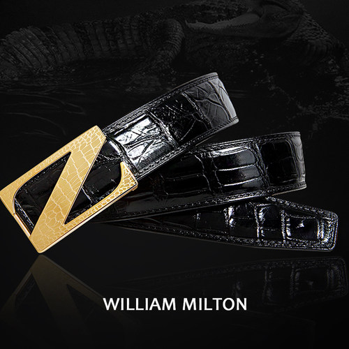 WILLIAMMILTON男鳄鱼皮皮带