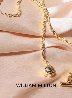 WILLIAM MILTON意式驳头链男士西服插花孔链礼服插花眼领链礼盒装