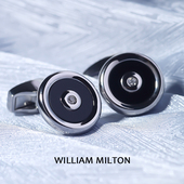 MILTON晚星法式 袖 扣男士 WILLIAM 简约轻奢定制西装 口钉商务礼盒