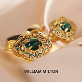WILLIAM 钉 生日礼物平安锁袖 MILTON国风称心如意轻奢宝石袖 扣男士