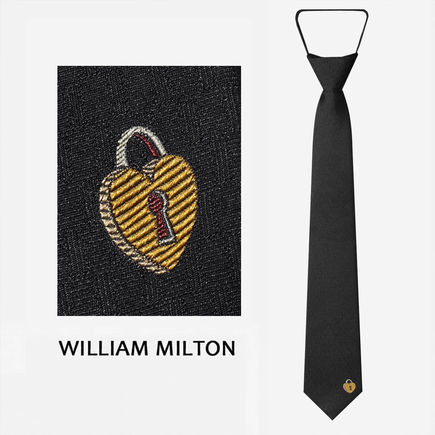 WilliamMilton同心锁免打领带男