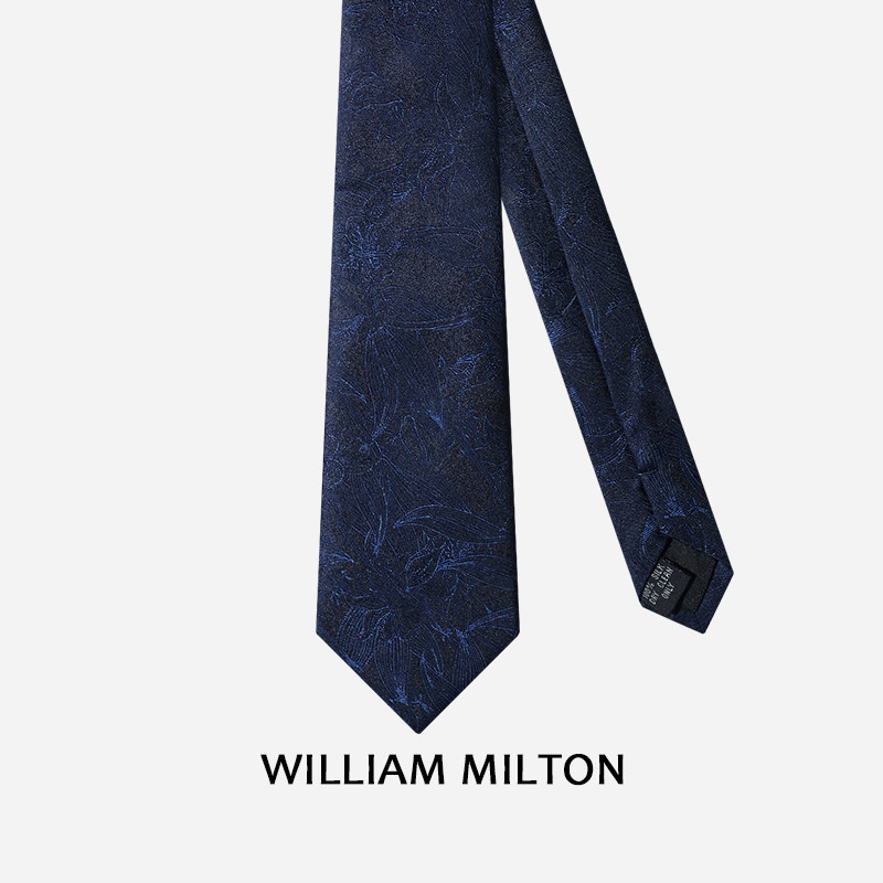 WILLIAM MILTON国潮幽兰真丝手打领带男士高端商务轻奢配饰礼盒装