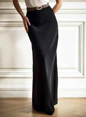 High waisted floor dragging fishtail skirt高腰拖地鱼尾半身裙