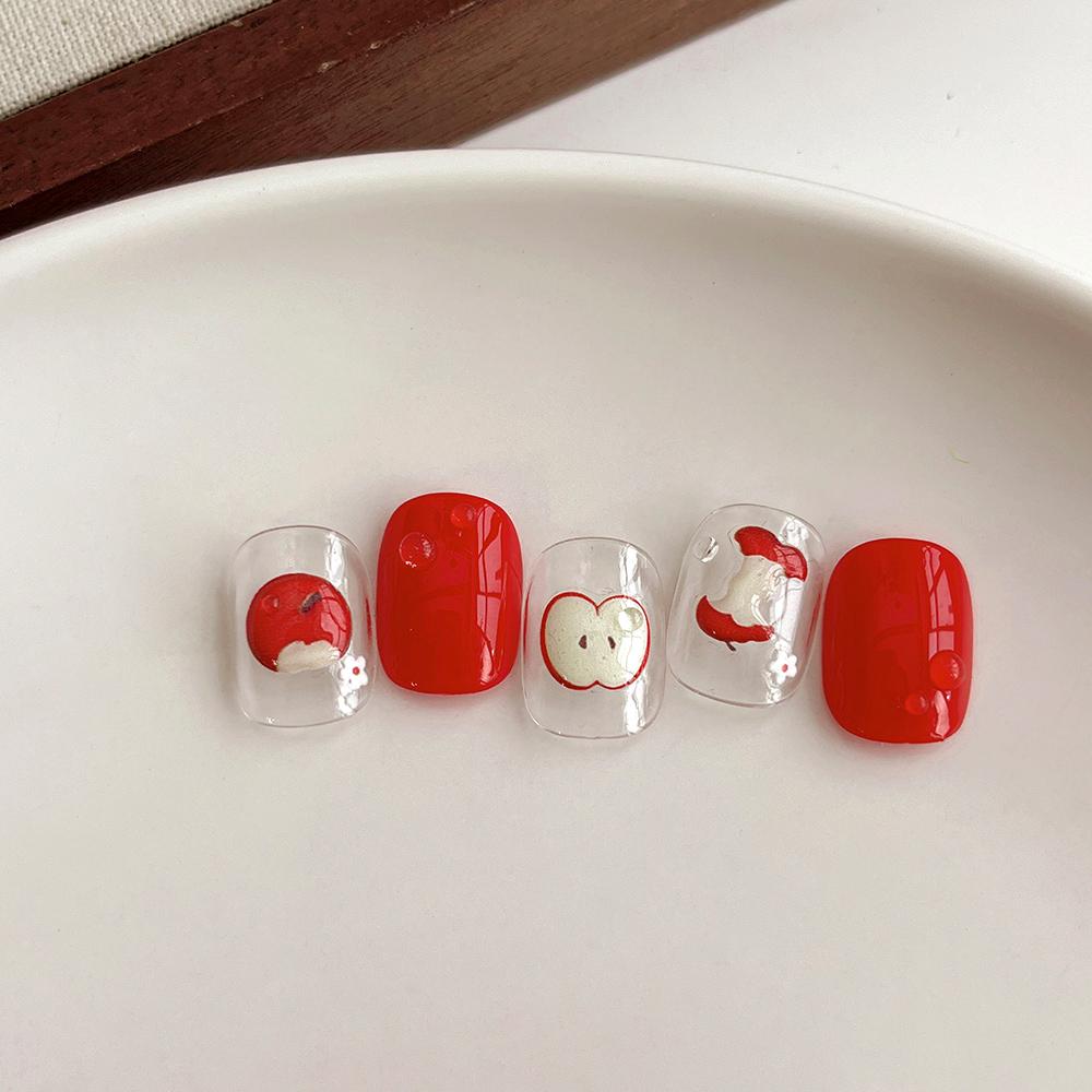 浮雕可爱苹果立体装饰指甲贴纸