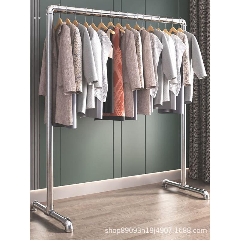网红晾衣架304厚钢管晾衣架晾衣架晾被子单杆不锈钢镀锌卧室地板