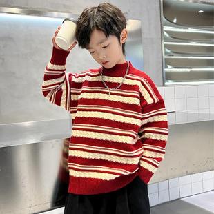 男童毛衣秋冬款儿童冬装打底针织衫2023新款中大童男孩卫生衣潮洋