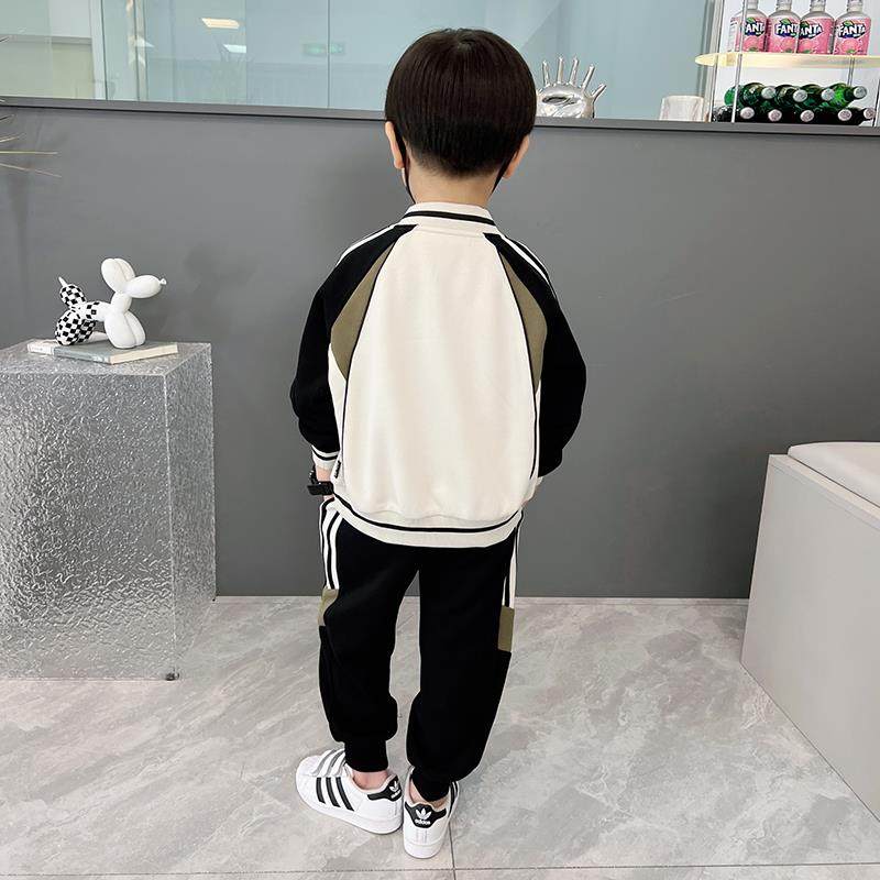 男童春季休闲运动套装2025新款春秋儿童中小童棒球服外套两件套潮