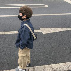 男童牛仔夹克秋冬儿童加绒日系工装衬衫外套加厚复古衬衣宽松日潮