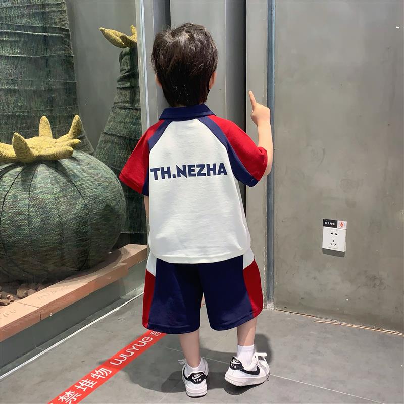 哪吒童装男童夏季套装2025新款儿童服装短袖短裤痞帅潮酷男孩衣服