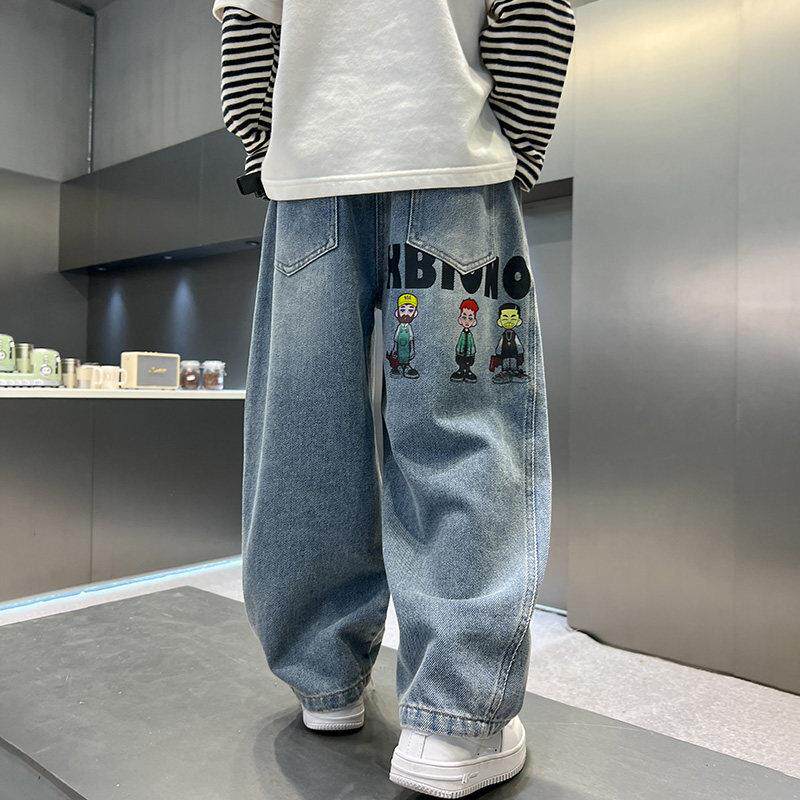 男童夏装裤子2026新款中大童薄款男孩牛仔裤夏款儿童夏季防蚊长裤