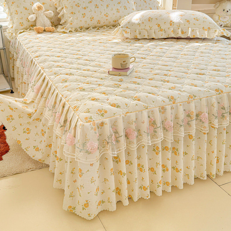 2025新款夹棉蕾丝床裙全棉加厚纯棉床罩公主风单件床单床垫保护套,床上用品,床裙,淘宝优惠券,粉丝福利购,淘宝优惠卷