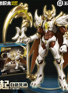 启蒙奇妙积木王者荣耀白起白色死神益智拼装模型玩具男孩生日礼物