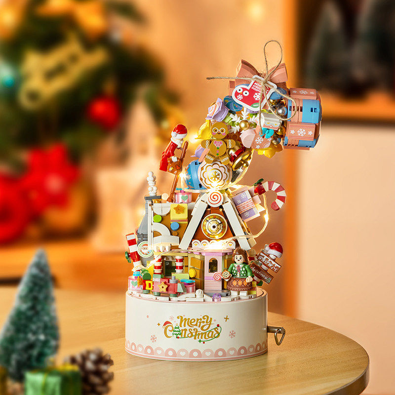 LOZ俐智积木圣诞礼愿音乐盒八音盒小颗粒拼装玩具圣诞节礼物男女