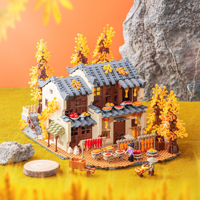 俐智LOZ积木小颗粒大型建筑晒秋高难度模型拼插积木益智玩具