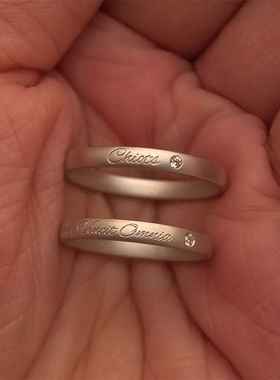 爱能战胜一切999纯银新款情侣款对戒活口礼物